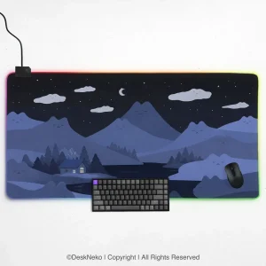 Blue Cat Hills Gaming Desk Mat Extended Mousepad
