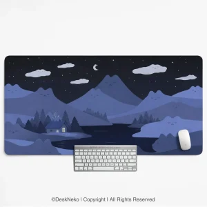 Navy Blue Cat Hills Desk Mat XXL Extended Mousepad