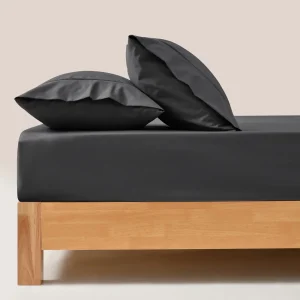 250TC Cotton & Recycled Polyester Blend Fitted Sheet Set Charcoal