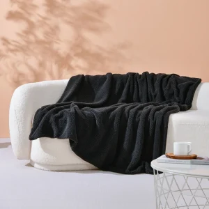 Aspen Double Layer Sherpa Throw Charcoal 130x170cm